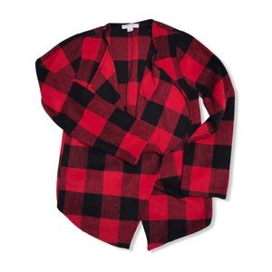 Favlux Fashion-Red & Black Buffalo Plaid Jacket-EUC